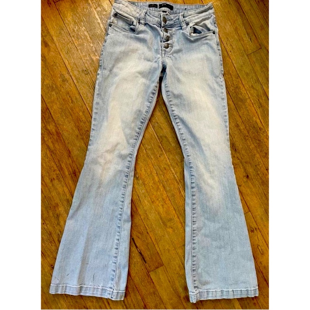 STS Blue Light Wash Nikki Skinny Flare Jeans ~ sz 1